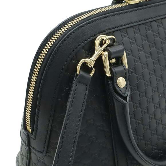 GUCCI Micro Guccissima Handbag/Shoulder Bag in Black Leather (449654) - Picture 9 of 10